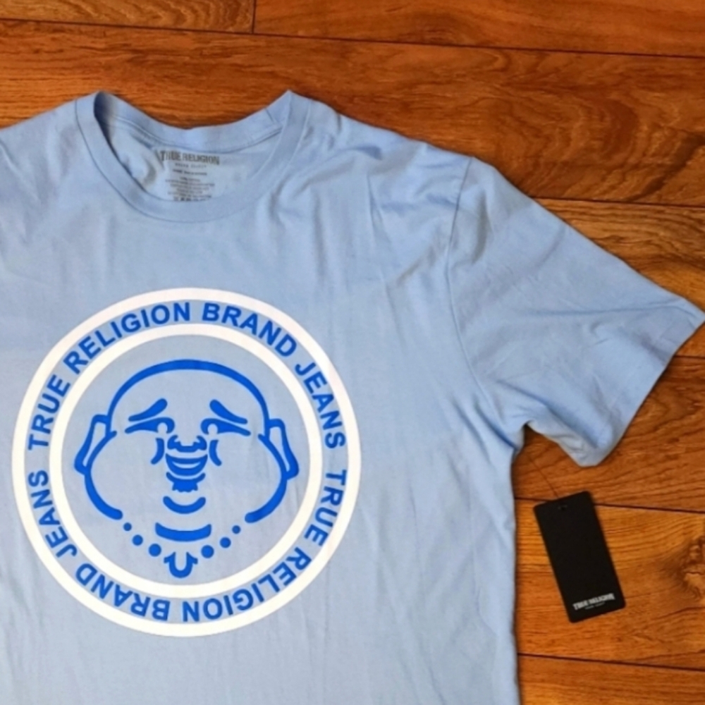 True Religion mens t shirt with buddha face